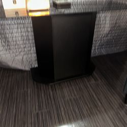 Beautiful black glass top console cabinet stand