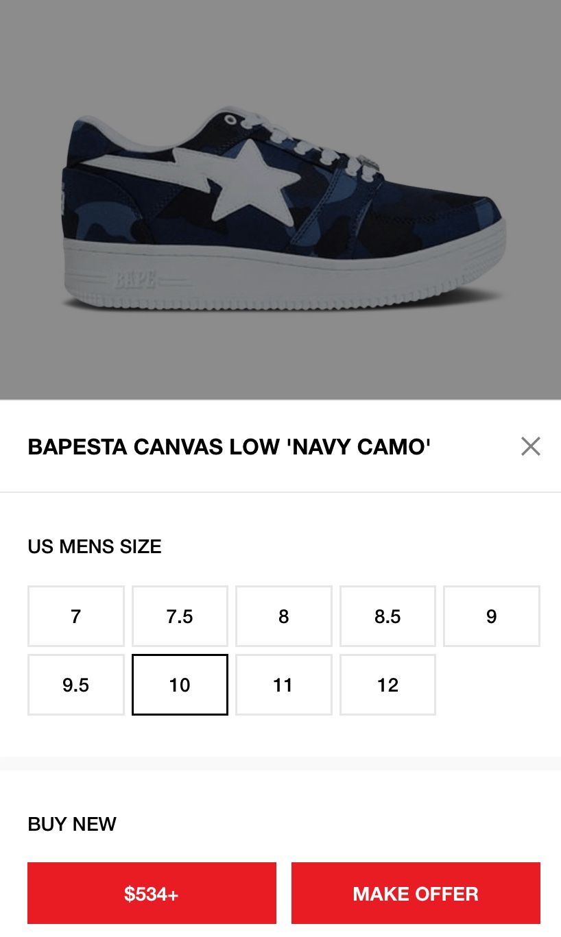 Bapes Air Force 1 Canvas Blue Camo