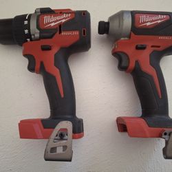 Milwaukee Drill & Impact Drill No Batteries 