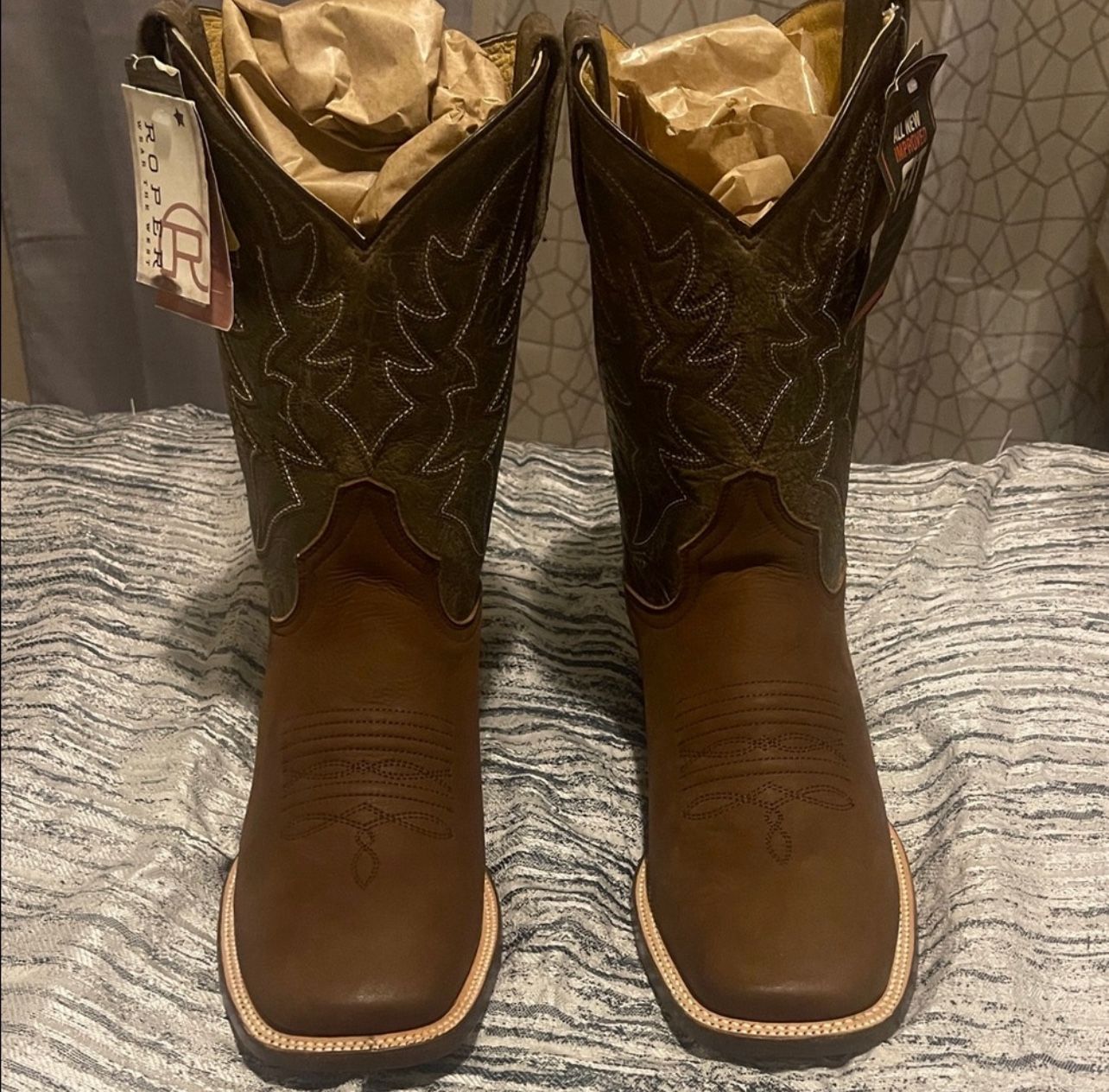 NEW ROPER BROWN WESTERN BOOTS