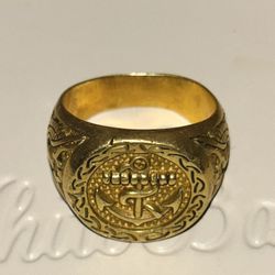U.S Navy Chief Petty Officer 18k Gold Ring 