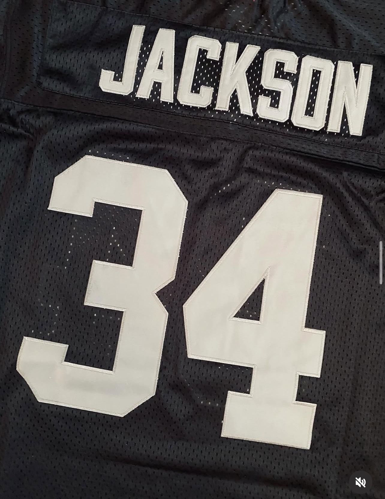 Black Bo Jackson Oakland Raiders # 34 Mitchell and Ness Jersey
