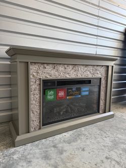 Ledgestone Electric Fireplace with Stacked Stone