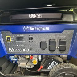 Westinghouse WGen6000 Portable Generator with Electric Start - 6000 Rated Watts & 7500 Peak Watts - Gas Powered