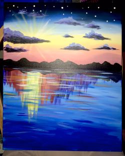 Painting- Sunset on a Lake