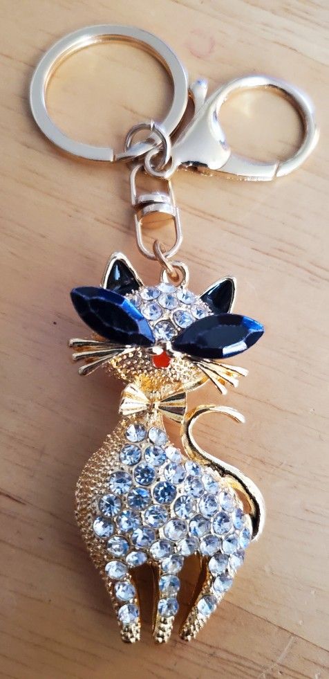 Fancy Cat Bag Charm/ Keychain. 