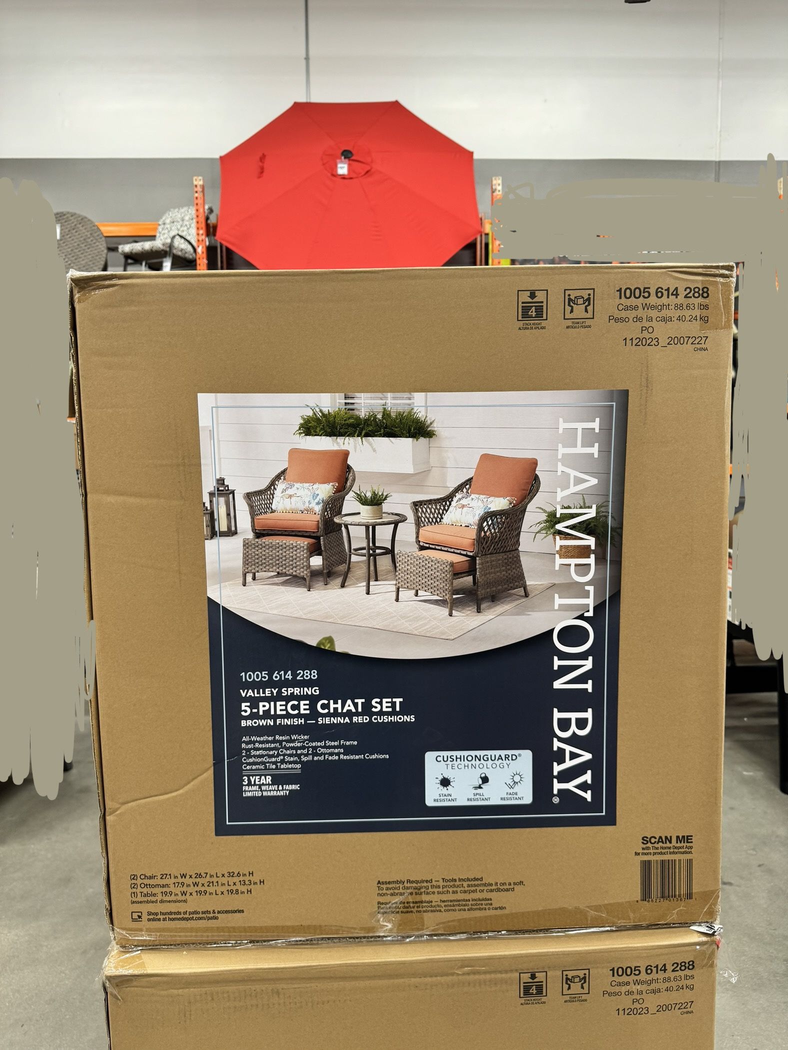 Kampton Bay Valley Spring 5 Piece Chat Set Brown Finish