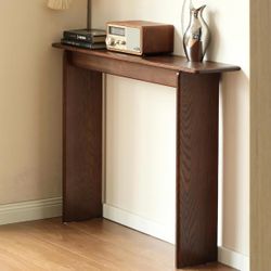 39” Solid Wood Narrow Entryway Table in Walnut
