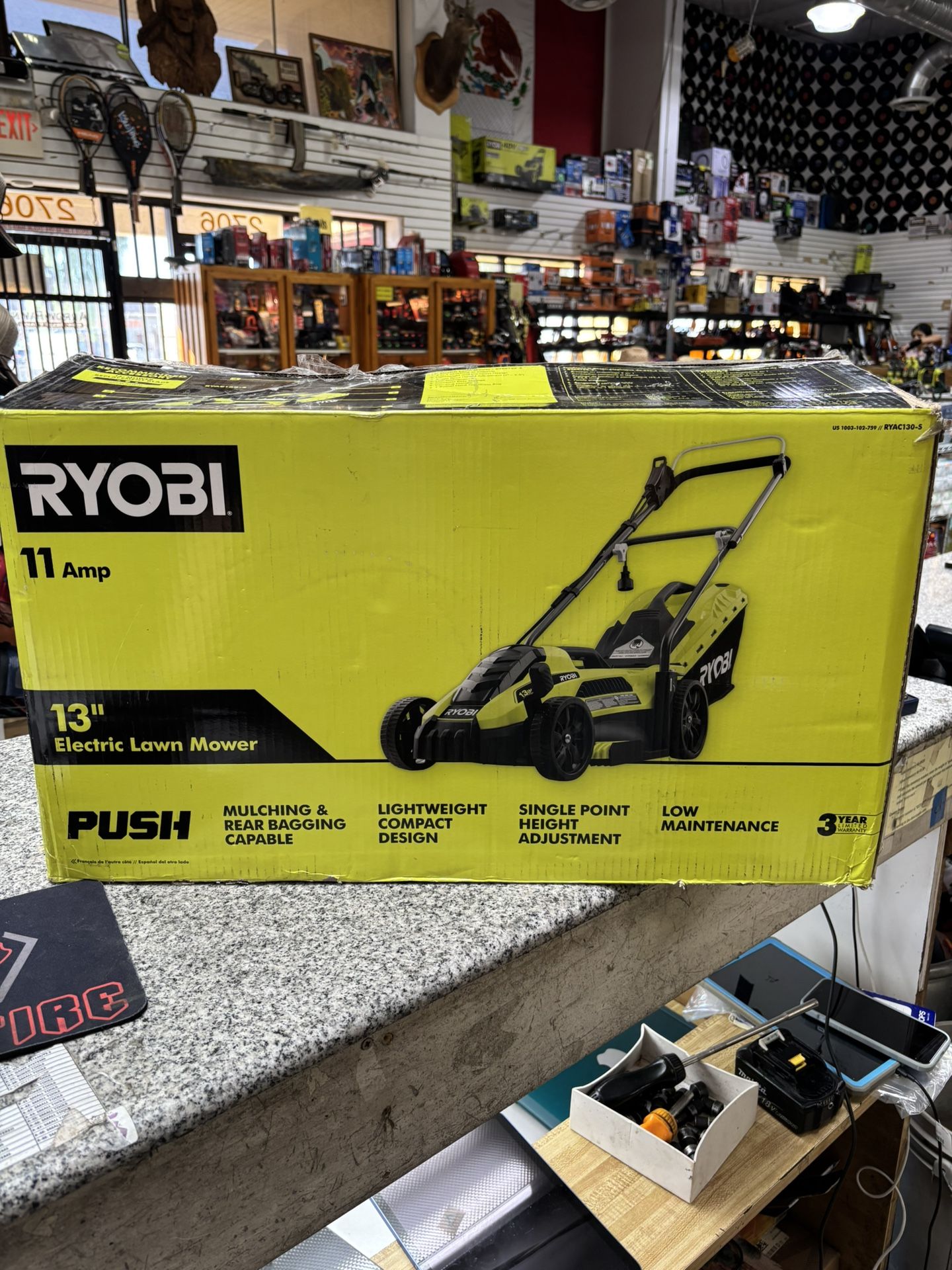 RYOBI 13” Electric Push Lawn Mower 11 Amp
