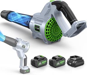 Electric Leaf Blower Cordless, 680 CFM 5 Speed Mode, 2 Batteries & Charger