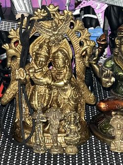 Brass Statute Of Krishna And Radha