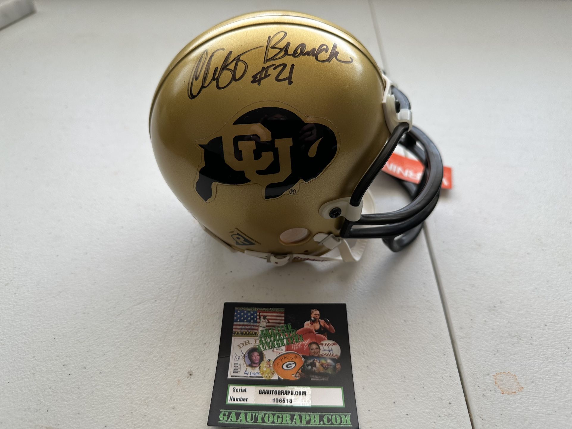 Cliff Branch Signed Colorado Buffaloes Autographed Mini Helmet w/COA -654