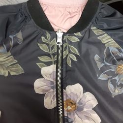 Bomber Reversible Black Floral & Pink Jacket