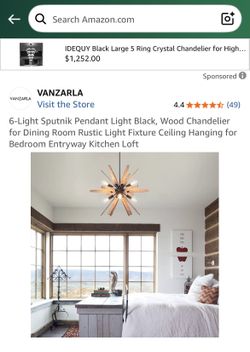 Brand New 6 Light Sputnik Pendant Light Black