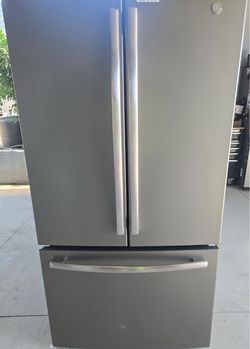 GE slate 3-door French door refrigerator