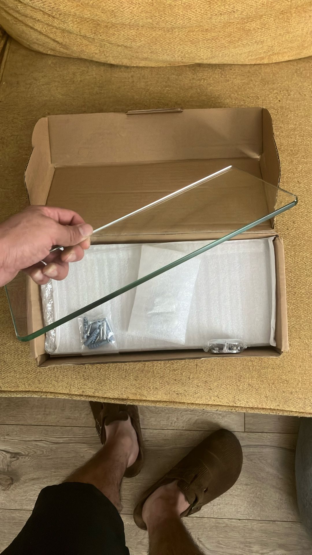 Brand New Set Of 12” Glass Shelves 3 ct