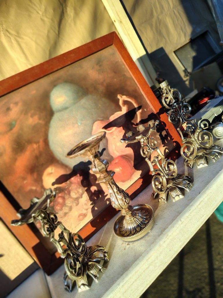 Vintage Four Piece Candle Holders Circa 1970