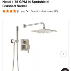 Delta
Modern 1-Spray Raincan Wall Mount Fixed and Handheld Shower Head 1.75 GPM in Spotshield Brushed Nickel