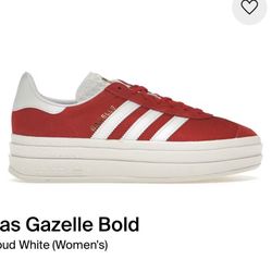 Red Adidas Gazelle shoes 