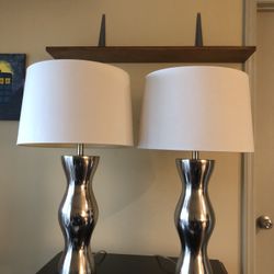Modern Metallic Nickel Hourglass Lamps
