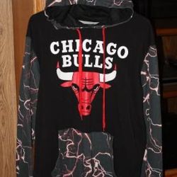 Chicago Bulls Men Hoodie Graphic Print Long Sleeve Size L