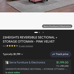 PINK COUCH SECTIONAL