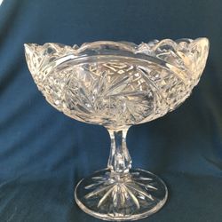 Glass Crystal Pedestal Bowl