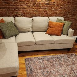 WayFair Beige Couch PRICE NEGOTIABLE 