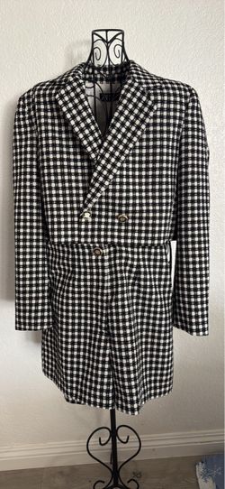 Zara Gingham Double-Breasted 2-piece with cropped blazer and shorts