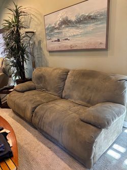 Double chaise micro suede couch