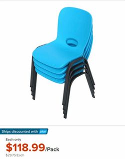 Sturdy Turquoise Kids Chairs (Set of 4)