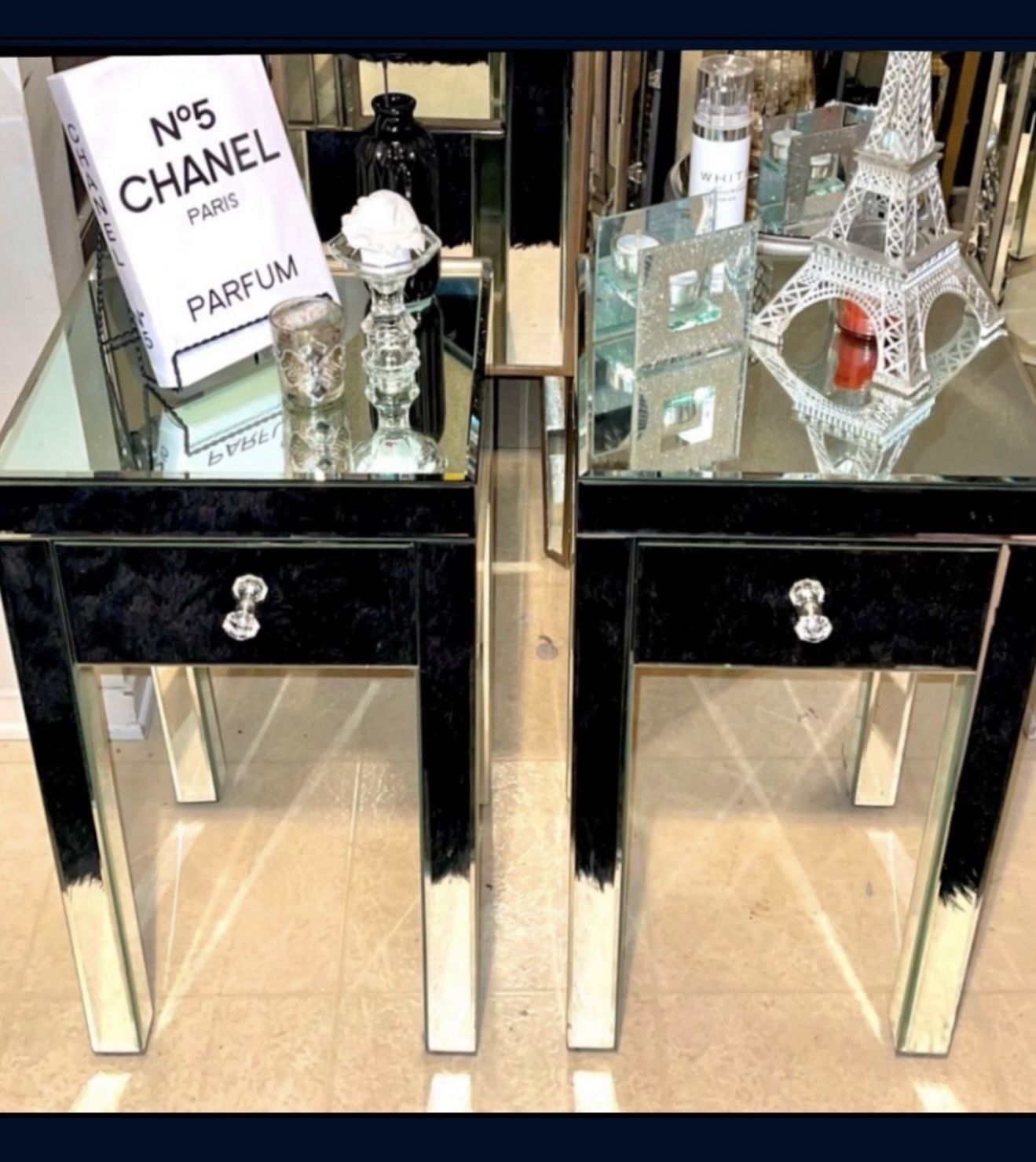 2 Mirror End Tables Nightstands