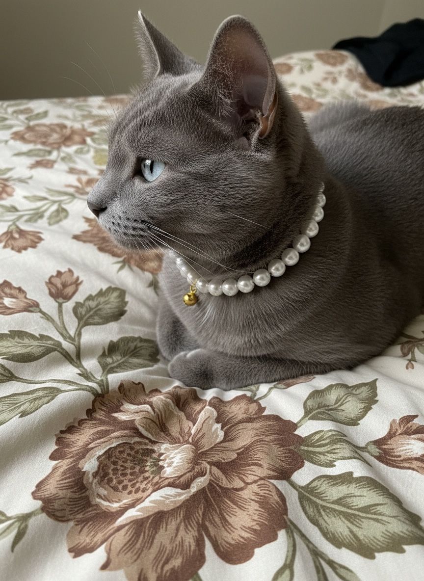 Greenbrier Kennel Club Faux Ivory Pearl Cat Pet Collar