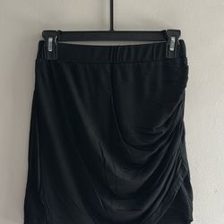 Black Draped Mini Skirt