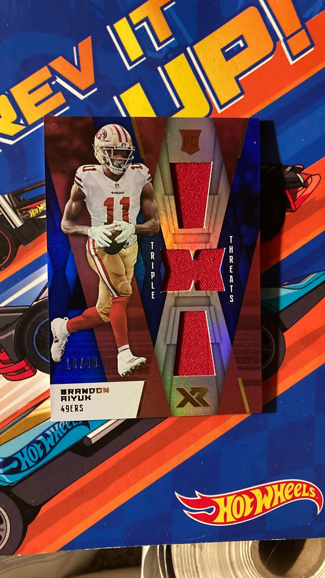 2020 49ers BRANDON AIYUK ROOKIE JERSEY TRIPLE THREATS SHORT PRINT 10/49 
