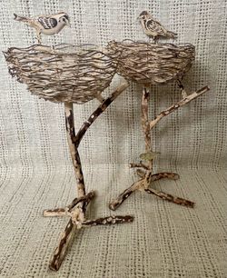 Vintage Wrought Iron Birds Nests - Plant/Candle Stands - Set of 2, 3, or 6