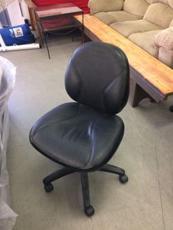 Black leather office chair