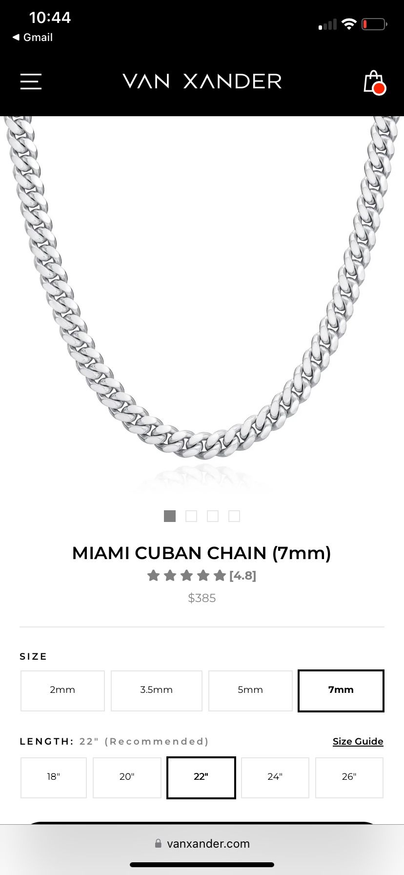 925 Italian Sterling Silver 22’ Cuban Link Chain