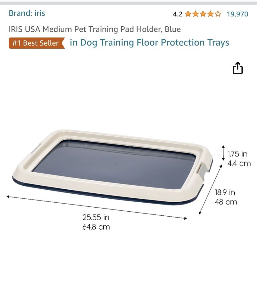 IRIS USA Non-skid NEW Dog Plastic Training Pad Holder Pee Pad Holder OPENED BOX 