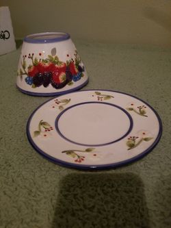 Candle jar plate and "shade"