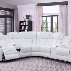 Sectional White Recliners 