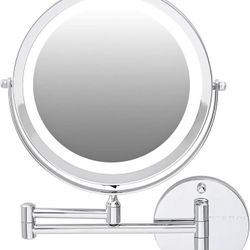Ovente Wall Mount Makeup Mirror 9"" Chrome