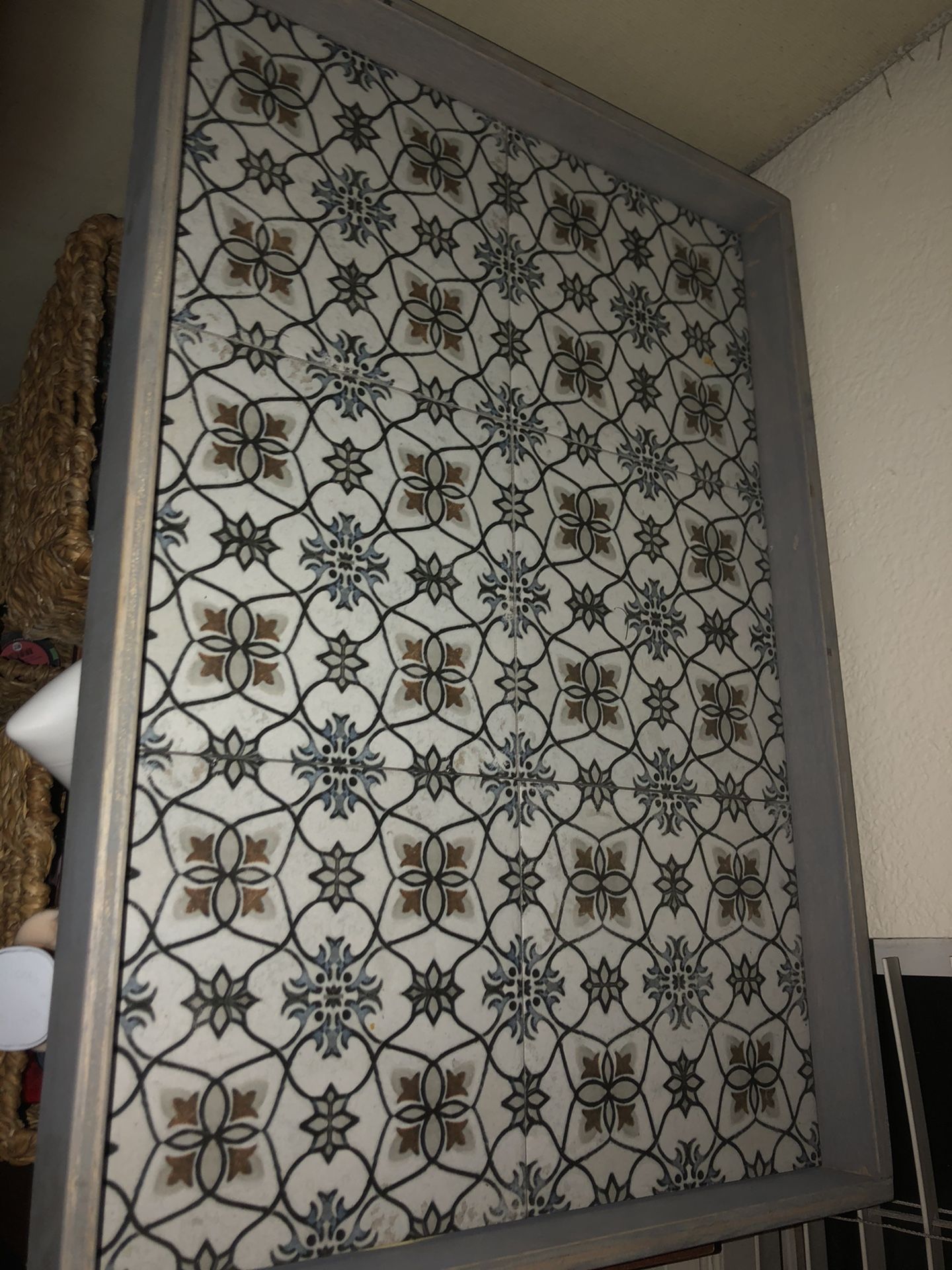 Beautiful tile wood tray