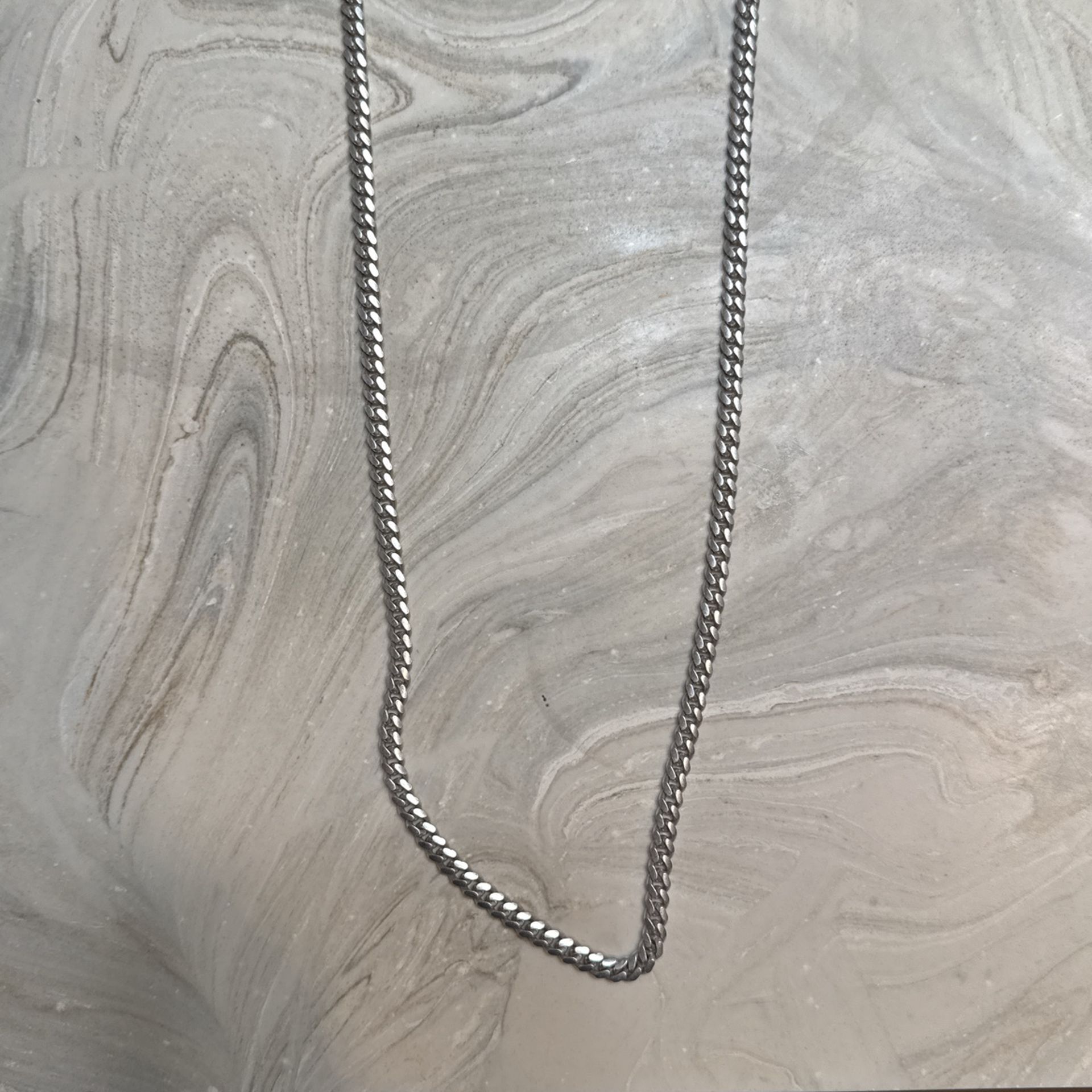 26in Silver Men’s Cuban Link Necklace