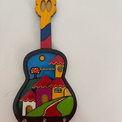 Wood hand made Colombia Guitar decor keys holder