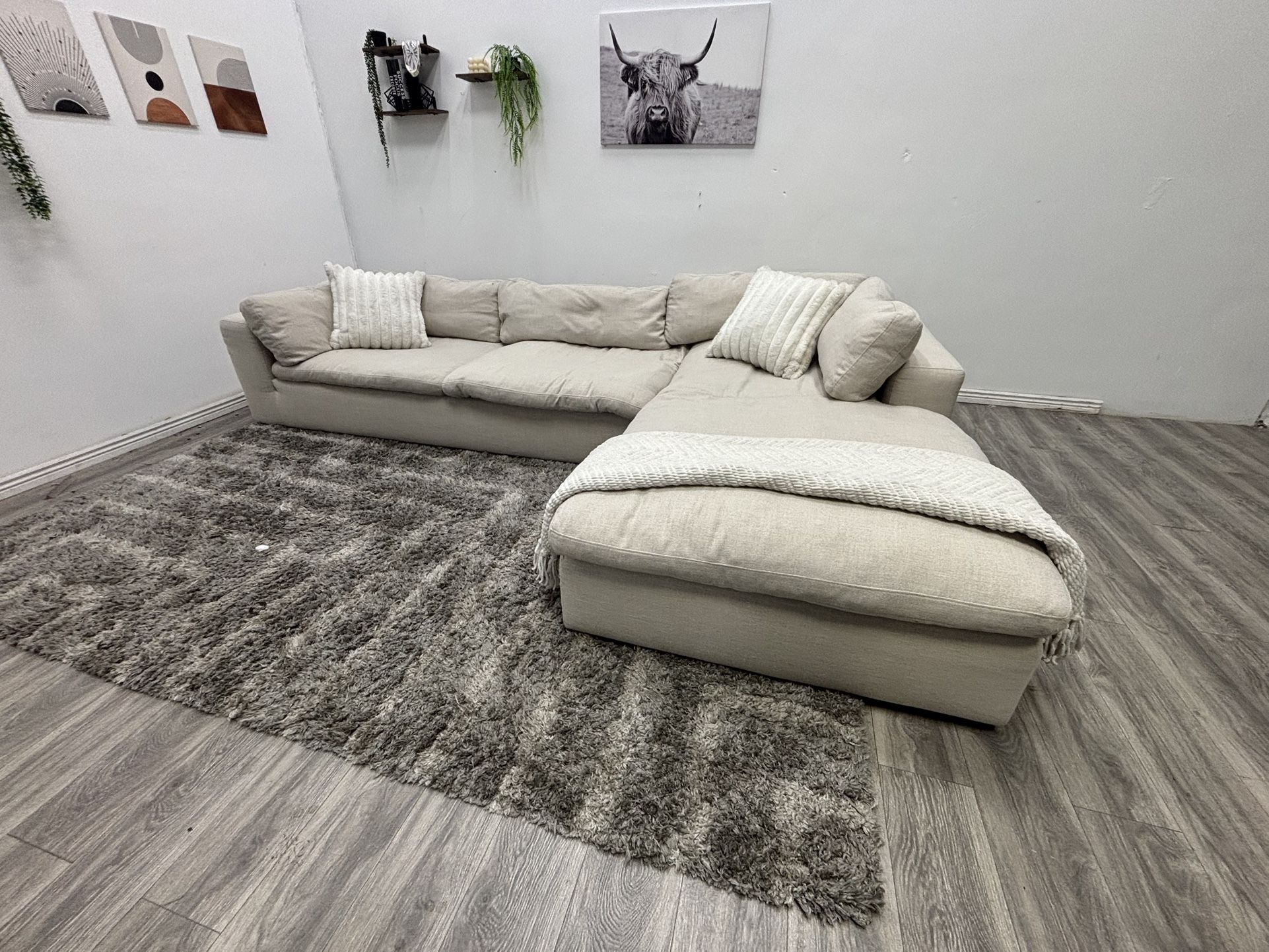 Cream Sectional Cloud Couch - Free Delivery