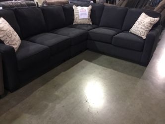 Alenya Black Charcoal or White Quartz - Extended L-Shape Sectional