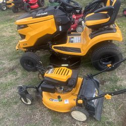 Brand new rider 25 hours nice self propelled mower with 5x8 )trailer  with gate