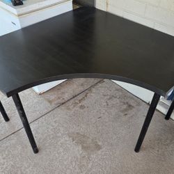 Black/Brown wood corner desk with 4 legs IKEA