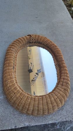Vintage wicker mirror